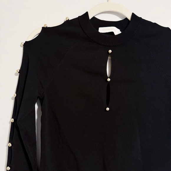 Jonathan Simkhai - Black Cutout Long Sleeve Top - Picture 3 of 5